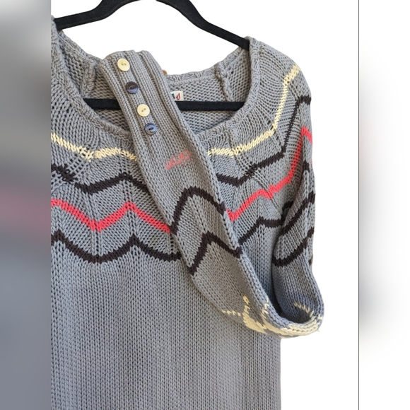 Volcom Brand Knit Sweater with Button Sleeves Super Soft Cotton Women's Size Med - Picture 9 of 15